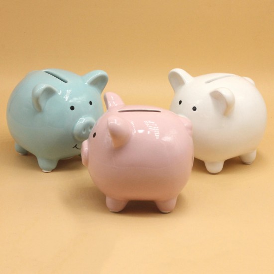 Piggy Bank Ceramic Coin Money Saving Box Cash Storage Holder Kids Gift