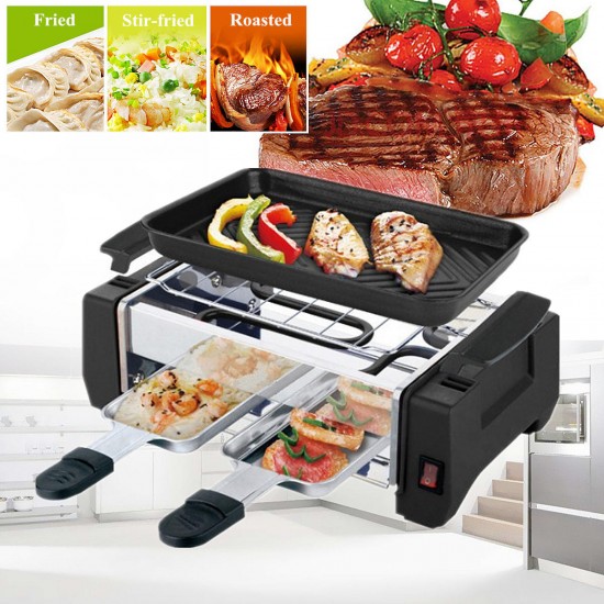 Portable 1000W 220V Non-Stick Electric Barbeque Grill Griddle BBQ Teppanyaki Set BBQ Grill