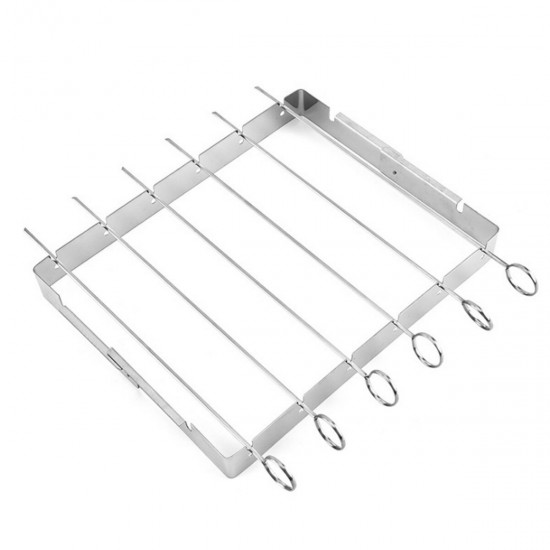 Portable Barbecue BBQ Rack Stainless Steel Skewer Meat Foods Grill Camping Tool