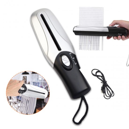 Portable Mini Electric Paper Shredder Office Handheld Cutter Strip Cut Machine