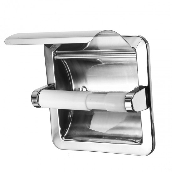 Recessed Toilet Paper Roll Holder Tissue stainless steel and zinc alloy Loaded Stand