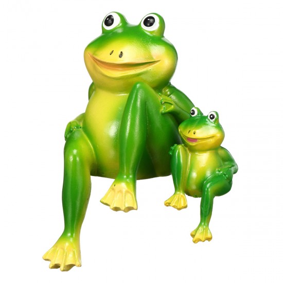 Resin Sitting Frogs Statue Outdoor Frog Sculpture Garden Decorations Ornaments