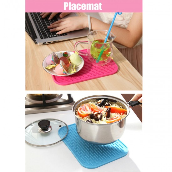 Silicone Non-slip Mat Heat Resistant Table Placemat Kitchen Sink Dishes Cup Dry Coaster