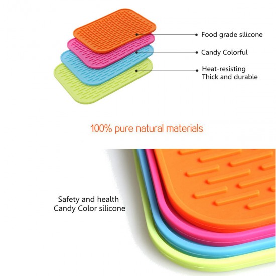 Silicone Non-slip Mat Heat Resistant Table Placemat Kitchen Sink Dishes Cup Dry Coaster