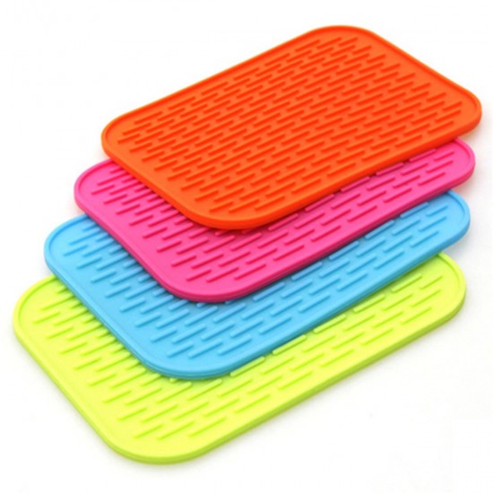 Silicone Non-slip Mat Heat Resistant Table Placemat Kitchen Sink Dishes Cup Dry Coaster