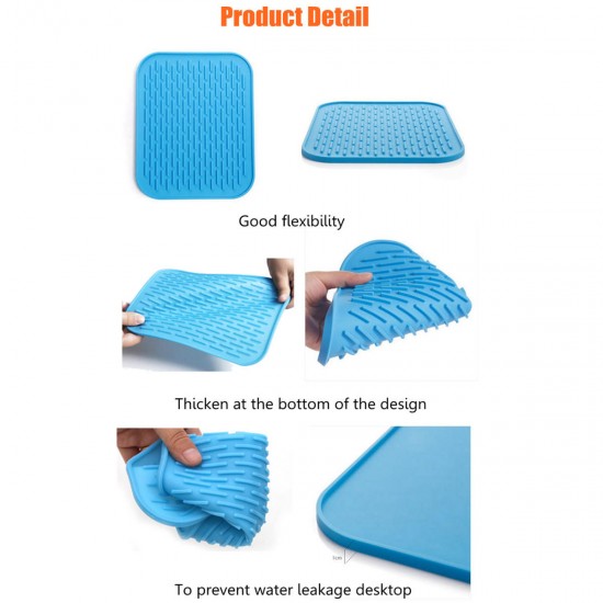 Silicone Non-slip Mat Heat Resistant Table Placemat Kitchen Sink Dishes Cup Dry Coaster