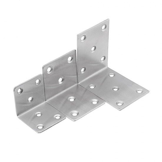 Stainless Steel 6 Holes Shelf Support Corner Joint Right Angle Fixed Bracket Code Furniture Parts