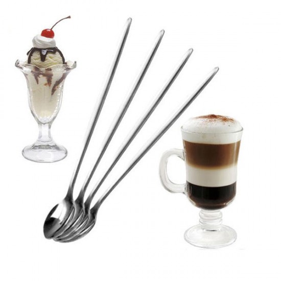 Stainless Steel Long Spoon Coffee Latte Ice Cream Cocktail Scoop