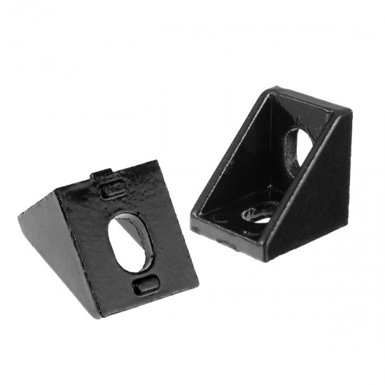 AJ20 10Pcs 2020 Black Aluminium Angle Corner Joint 2020 Series Aluminum Extrusion 20x20mm Right Angle Bracket Furniture Fittings