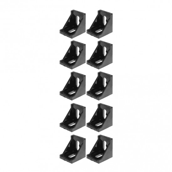 AJ20 10Pcs 2020 Black Aluminium Angle Corner Joint 2020 Series Aluminum Extrusion 20x20mm Right Angle Bracket Furniture Fittings