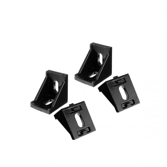 AJ40 40x40mm Aluminium Black Angle Corner Joint Electrophoresis Right Angle Bracket 4Pcs