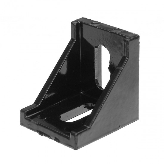 AJ40 40x40mm Aluminium Black Angle Corner Joint Electrophoresis Right Angle Bracket 4Pcs