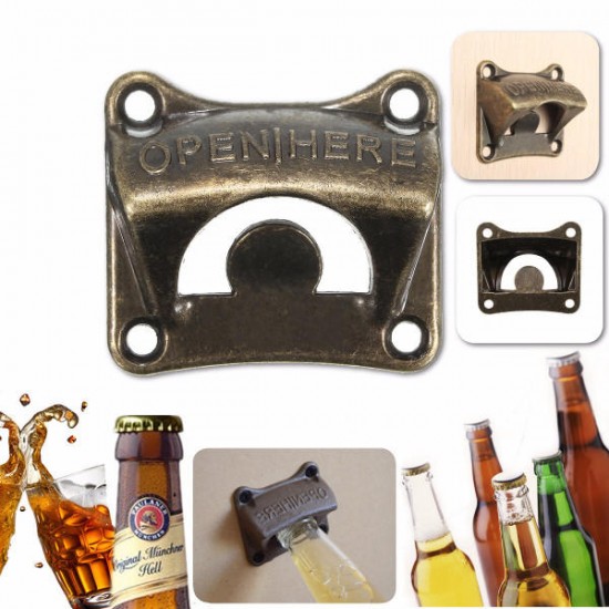 Wall Mount Wine Beer Soda Glass Bottle Cap Opener for Bars Club