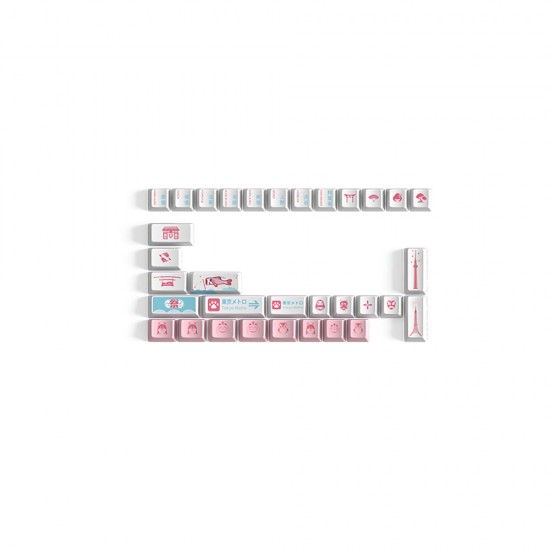 182 Keys World Tour-Tokyo R2 Keycap Set OEM Profile PBT Sublimation Japanese Keycaps for Mechanical Keyboards