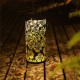 LED Solar Lantern Hanging Light with Handle Solar Lantern Waterproof Landscape Lantern Chrysanthemum Shadow Light for Outdoor Garden Hollow