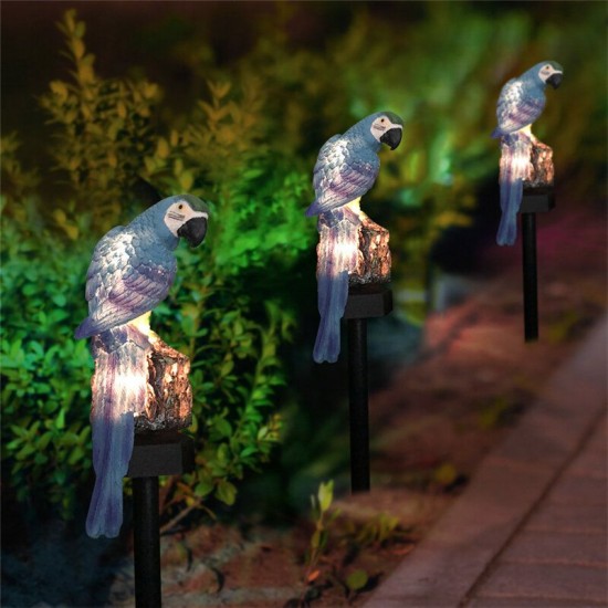 Solar Powered LED Parrot Lawn Light Waterproof Garden Landscape Lamp Outdoor Decor