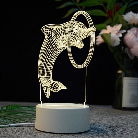 3D LED Table Kid Night Light Lamp 16 Color USB Bedroom Child Christmas Gift Remote Control