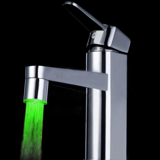 5pcs Color Changing LED Faucet Color Changing Water Tap Light Silver