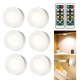 6PCS Battery Powered LED Under Cabinet Kitchen Counter Night Light + 2 Wireless Remote Control