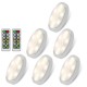 6pcs 1W LED Under Cabinet Light Wall Ceiling Corridor Night Lamp Remote Control 4000K