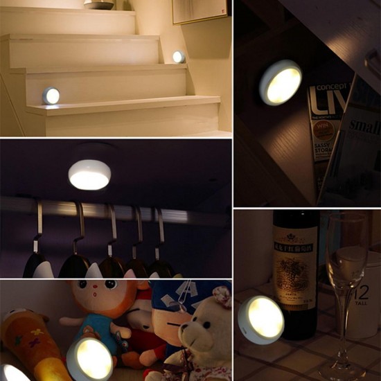 6pcs LED Night Light RGBW / White Wiress Remote Contro Cabinet Light for Bedroom Kitchen Closet