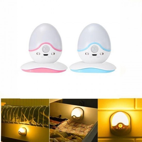 PIR Motion Sensor Light Control Rechargeable Magnet Base LED Night Light for Cabinet Bedroom