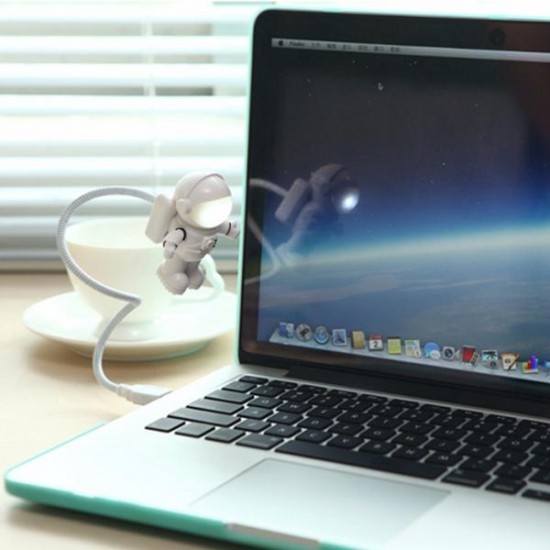 Adjustable Astronaut USB Tube LED Night Light Lamp For Macbook Air Pro Laptop PC