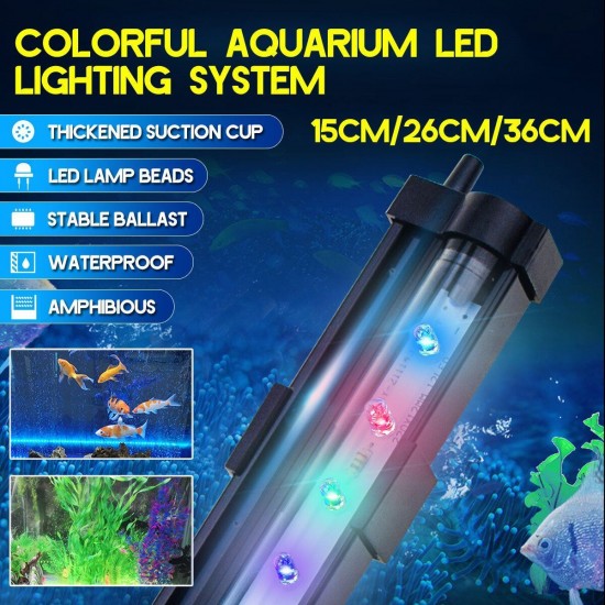 Aquarium Plant Fish Tank Underwater Submersible Waterproof Color LED Air Light