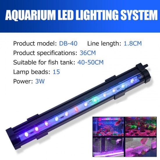 Aquarium Plant Fish Tank Underwater Submersible Waterproof Color LED Air Light