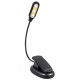 Battery Powered Flexible 1W 5 LED Clip Night Light 3 Brightness Modes Table Lamp for Reading Book