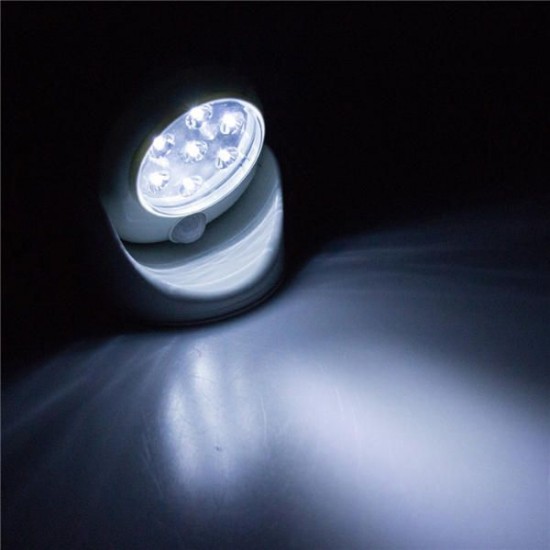 Battery Powered IR Motion Sensor LED Night Light 360 Degree Auto On/Off Wall Lamp for Hallway Yard