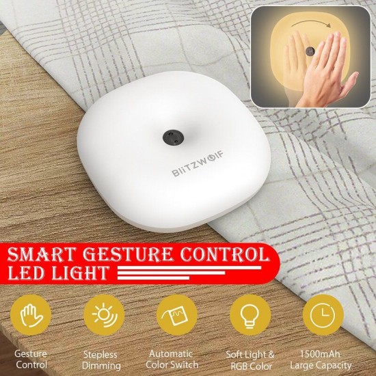 BW-LT18 Smart Gesture Control Sensor LED Night Light RGB Dimmable Bedside Ambient Lamp