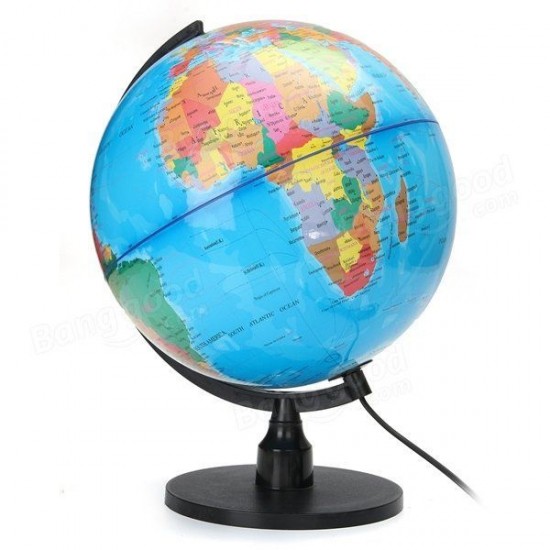 Creative Illuminated World Earth Globe Rotating Night Light Desktop Decoration