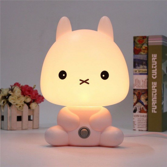 Lovely Baby Kid Bedroom Desk Night Light Dog Bear Rabbit Panda Cartoon Lamp 220V