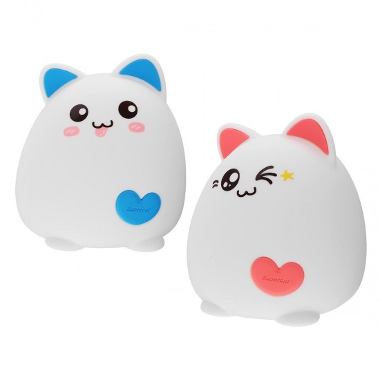 RGB Cat Silicone LED Touch Sensor Light Cute Cartoon Night Lamp Children Bedroom