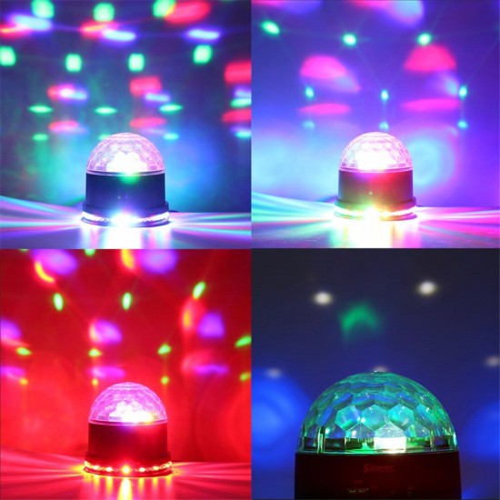 US Plug Remote Sound Activated Control LED Crystal Magic Ball Light Party KTV