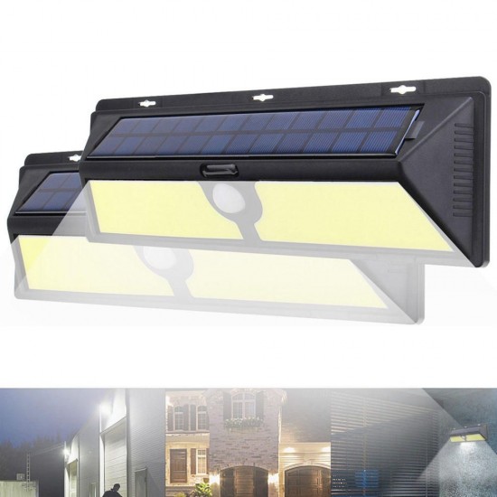 166 COB Solar Power PIR Motion Sensor Garden Security Lamp Waterproof Patio Light