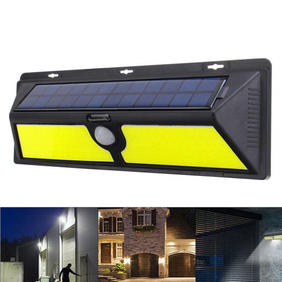 166 COB Solar Power PIR Motion Sensor Garden Security Lamp Waterproof Patio Light