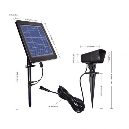 2 In 1 Solar Powered LED Garden Lamp Spotlight Outdoor Walkway Lawn Landscape Path Light