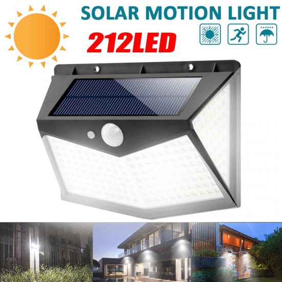 212 Led Outdoor Solar Wall Light Motion Sensor Waterproof Safety Light