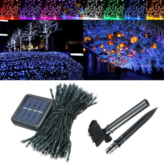 22M Solar Powered 200LED Fairy Holiady String Light Outdoor Wedding Christmas Room Party Lamp