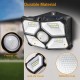 2/4Pcs 40 LED Solar Light Wide Angle Outdoor Wall Lamp 10M Sensoring Distance 120 Degree Sensoring Angle 150 Lumen 4 Luminescent Surfaces