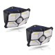 2/4Pcs 40 LED Solar Light Wide Angle Outdoor Wall Lamp 10M Sensoring Distance 120 Degree Sensoring Angle 150 Lumen 4 Luminescent Surfaces