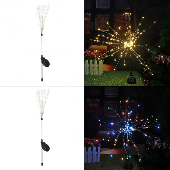 2PCS Solar Powered 105LED Starburst Fireworks Fairy String Landscape Light Christmas Outdoor Decor