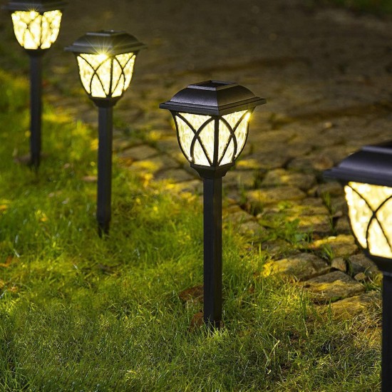 2PCS/6PCS Outdoor LED Solar Light Waterproof Stake Lamp Home Garden Yard Lawn Decor