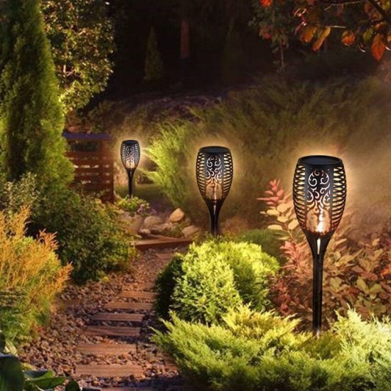 3W 51LED Solar Light Outdoor Waterproof Flickering Flame Path Garden Torch Lamp