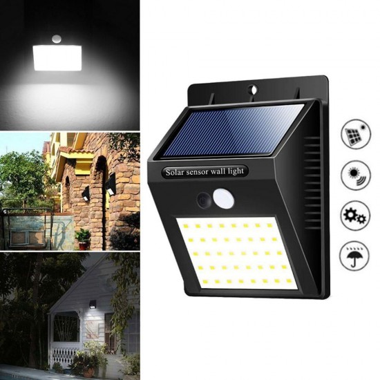 40 LED Solar Power Light PIR Motion Sensor Security Outdoor Garden Waterproof Wall Lamp