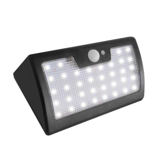 6W Solar Powered 40 LED 6 Modes PIR Motion Sensor Remote Control Dimmable Wall Light Waterproof