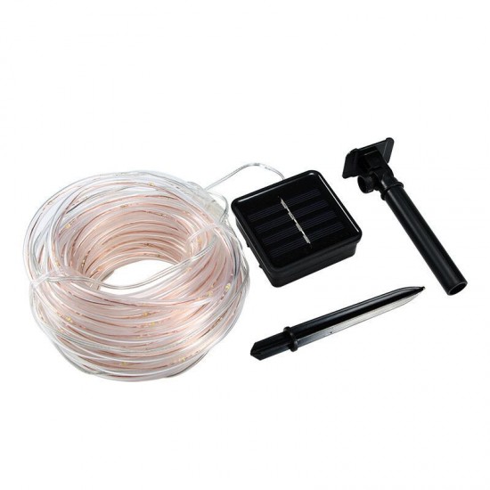 7M 12M Outdoor Solar Powered LED Copper Wire String Light Waterproof Christmas Garden Tube Lamp