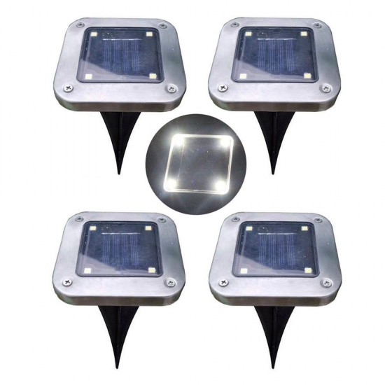 Solar Power 4 LED Buried Light Ground Lamp Cool/Warm White Outdoor Path Garden Decking Underground Lamp